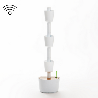 Macetero Vertical Citysens Con Riego Inteligente De 3 Macetas – Blanco, Polipropileno 100% Reciclado_4