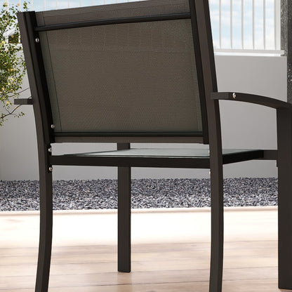 Conjunto De Bistró Outsunny Acero, Textilene Gris Claro 58x58x75 Cm_5