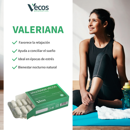 Valeriana 450mg Vecos 30 Cápsulas | Conciliar Un Sueño Reparador Y Pronto_3