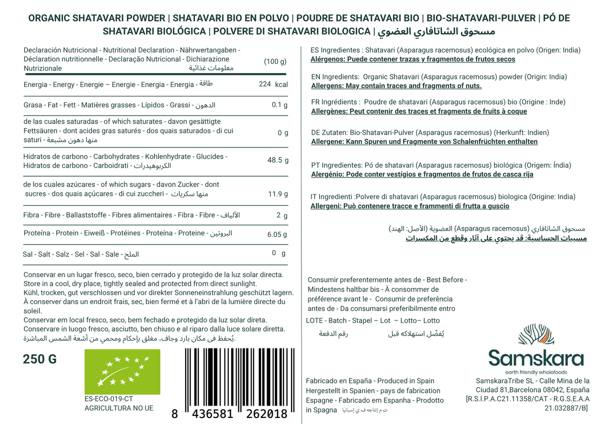 Shatavari En Polvo Bio - 150g | Superalimento Ecológico Vegano Para Batidos, Smoothies Y Zumos, Sin Azúcares Añadidos_1