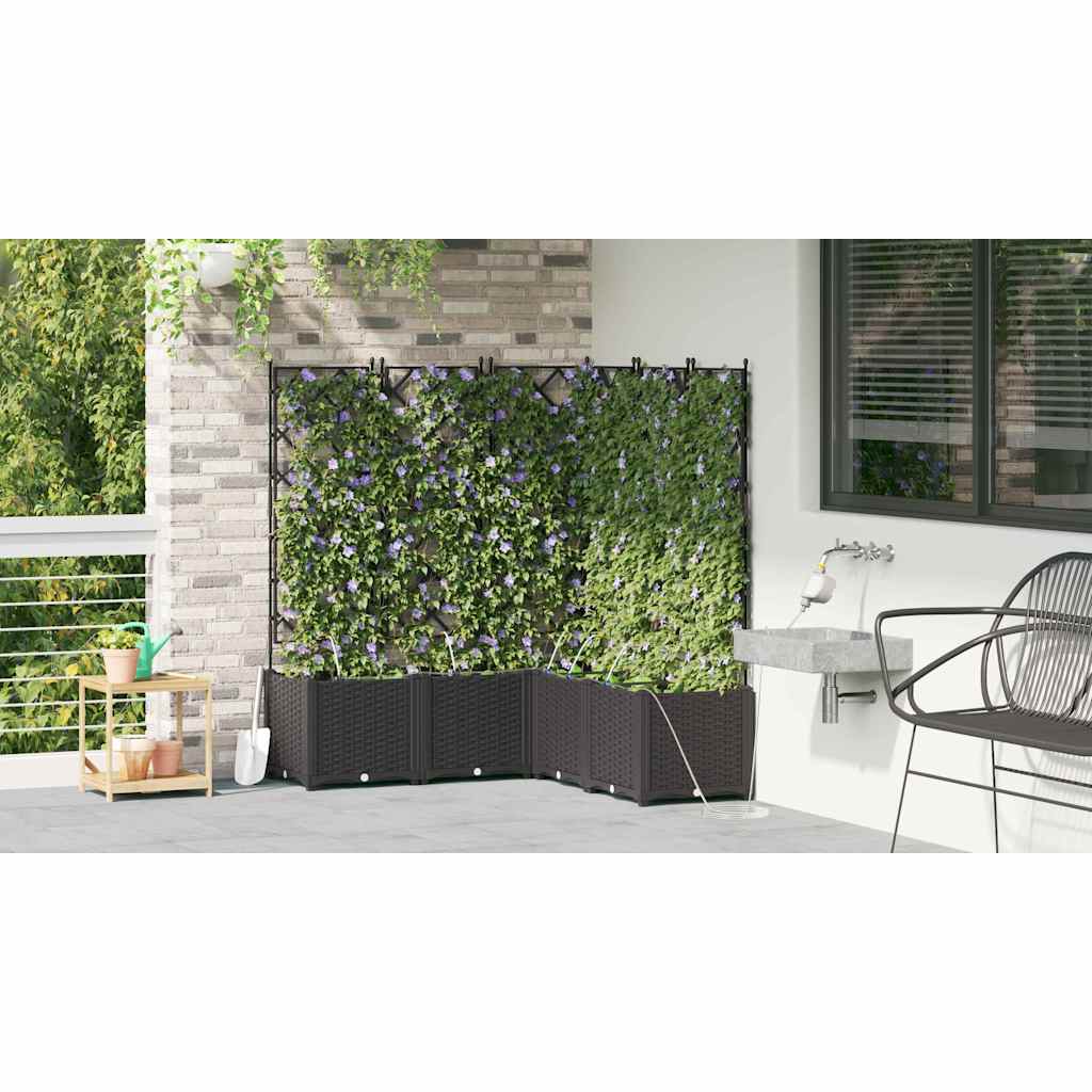 Macetero De Jardín 5 Uds. Negro 120 X 120 X 142 Cm Pp_3