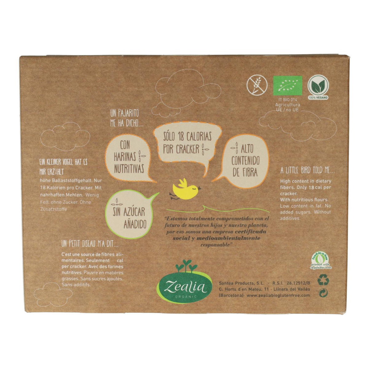 Crackers sarraceno y quinoa BIO Sin Gluten Zealia 120 gr