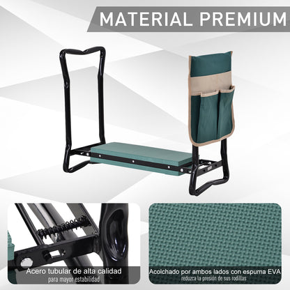 Outsunny Banco Plegable Para Jardinería 2 En 1 Ajustable 58x28x49cm_5