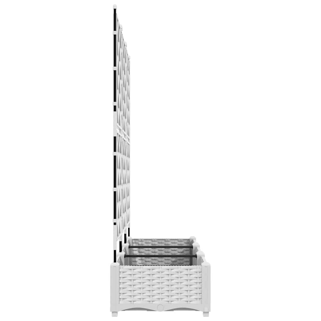 Macetero De Jardín 3 Uds. Blanco 120 X 40 X 125,5 Cm Pp_4