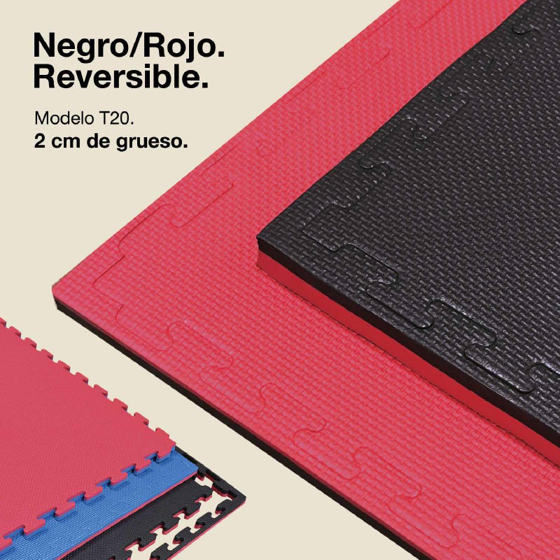 Jowy Tatami Puzzle 2cm 100x100cm – Superficie T Negro/rojo_0