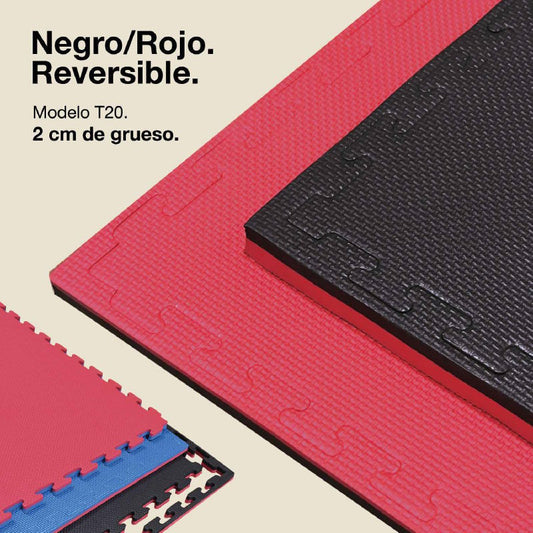 Jowy Tatami Puzzle 2cm 100x100cm – Superficie T Negro/rojo_0