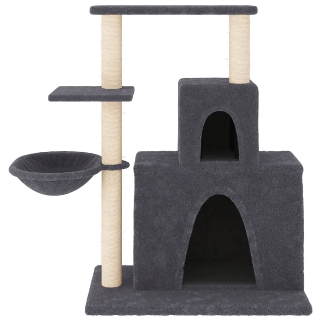 Rascador Para Gatos Con Postes De Sisal Gris Oscuro 83 Cm_2