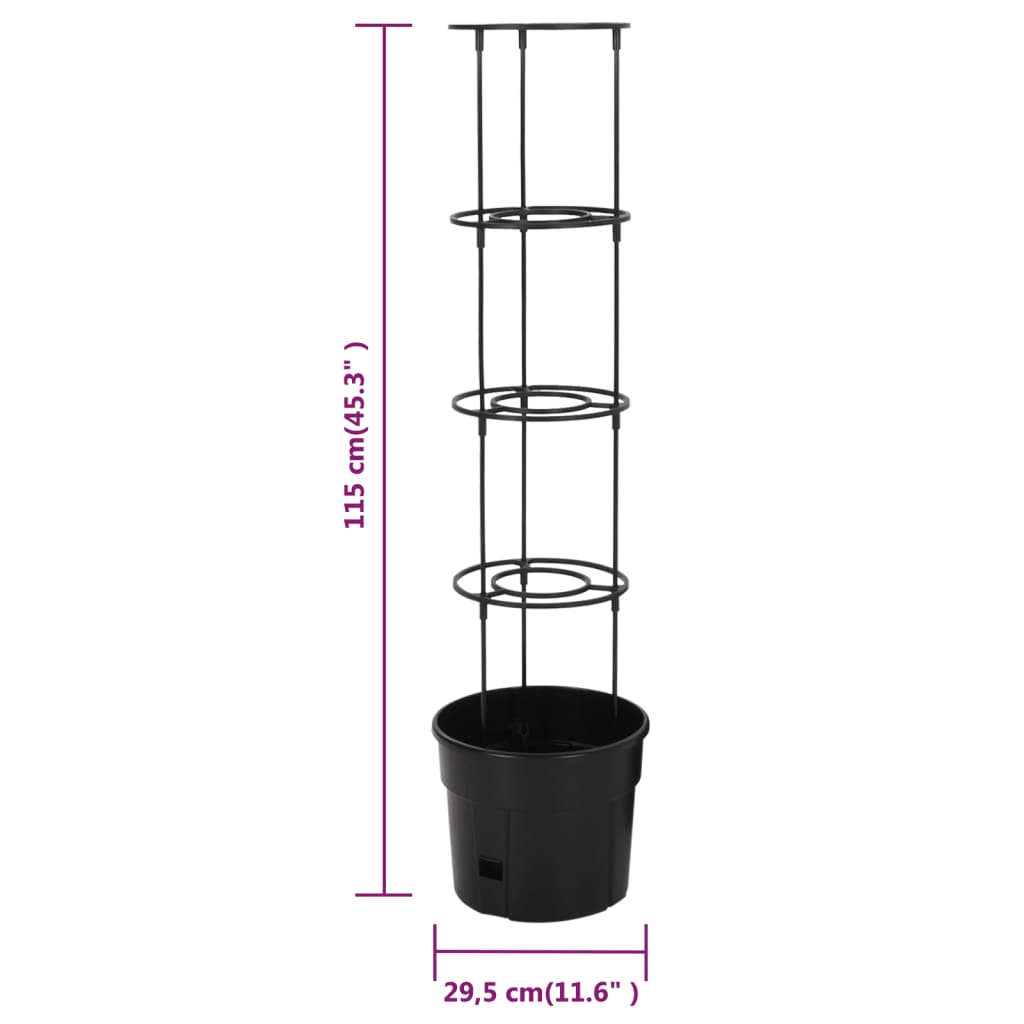 Macetero Para Tomates Polipropileno Antracita Ø29,5x115 Cm_5