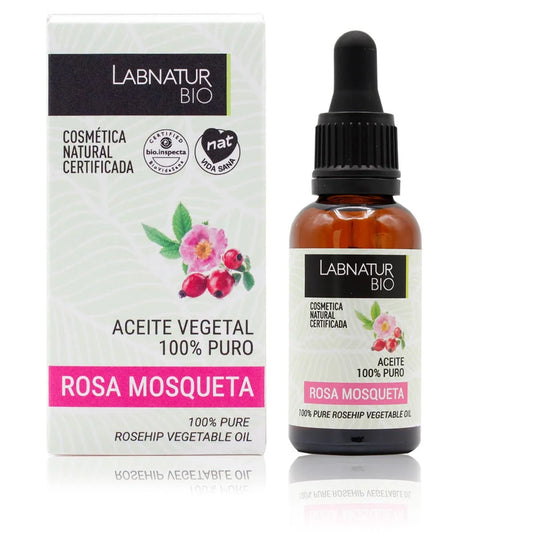 Aceite de Rosa Mosqueta 100% Puro Labnatur Bio 30 ml | Regeneración y Elasticidad | Marcas, Estrías y Cabello | Vegano_0