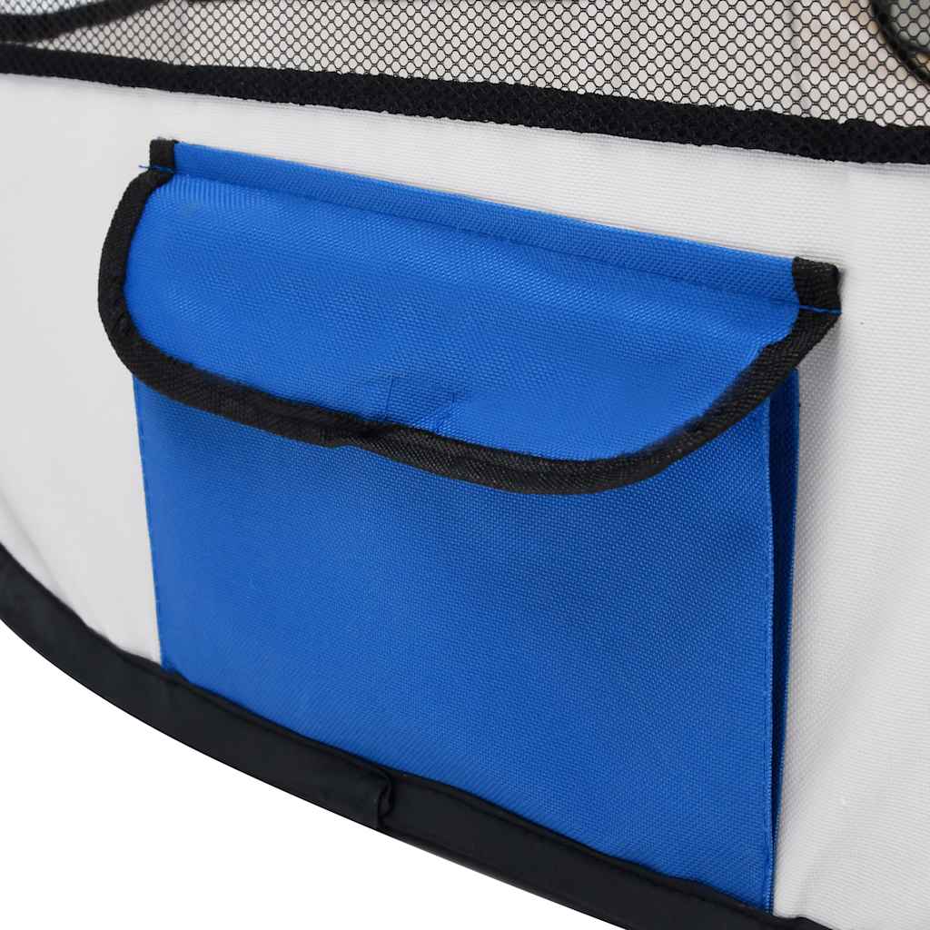 Parque De Perros Plegable Y Bolsa De Transporte Azul 90x90x58cm_5