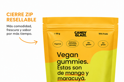 Gummies Veganas Sabor Mango Y Maracuyá Pack 5 Bolsas - Snack Dulce Natural Sin Gluten_2