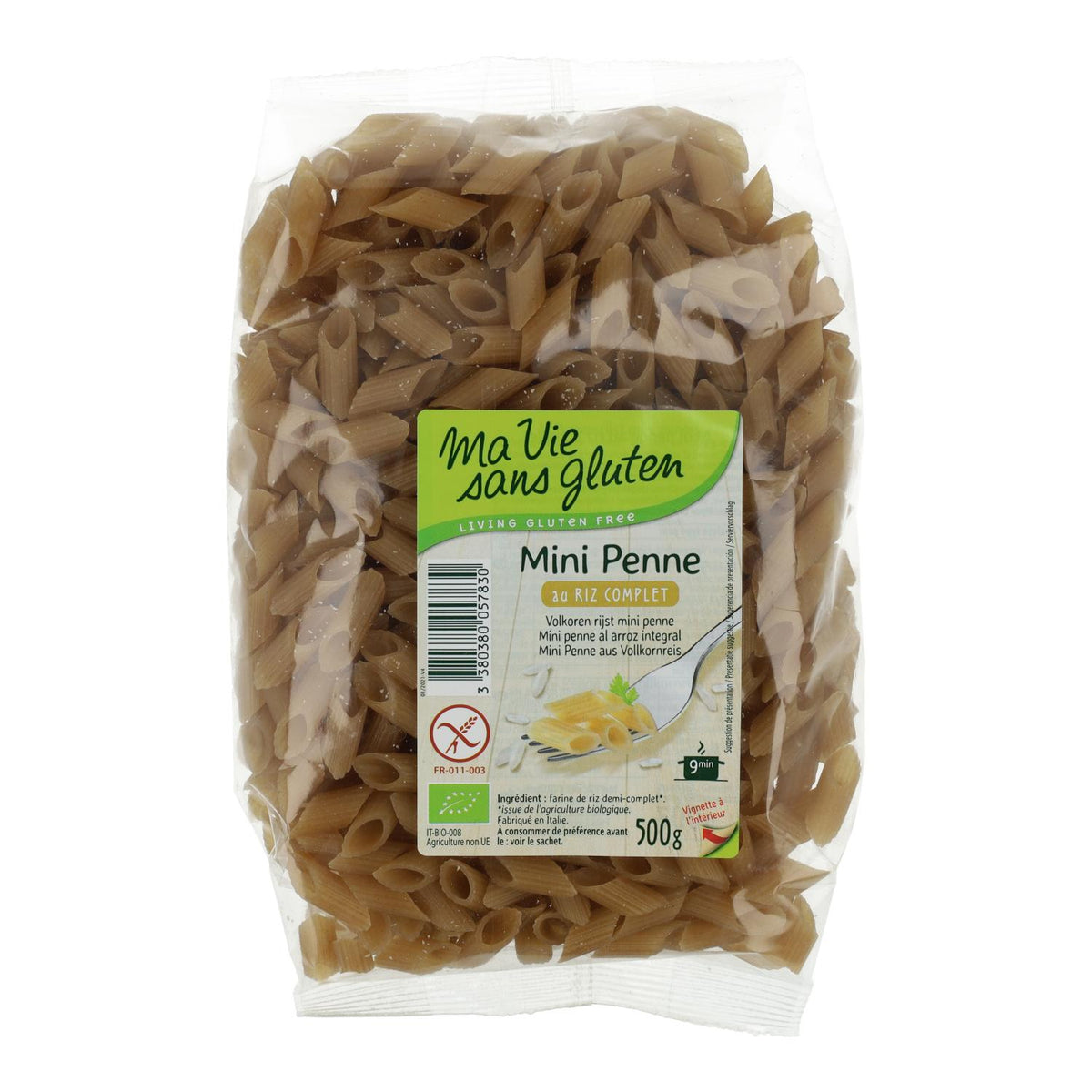 Mini Macarrones de Arroz Integral sin gluten Ma Vie Sans Gluten 500 g