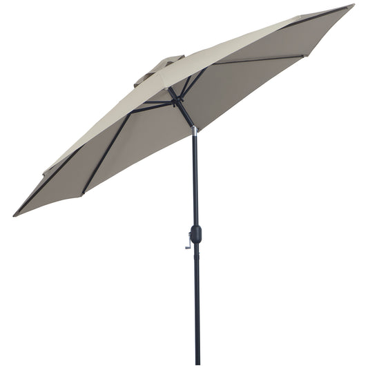 Sombrilla De Jardín Con Inclinación Outsunny Ø295x250 Cm Gris Claro_0