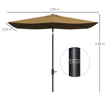 Outsunny Sombrilla De Jardín 290x200x248 Cm Protección Uv50+ Aluminio Inclinable_2