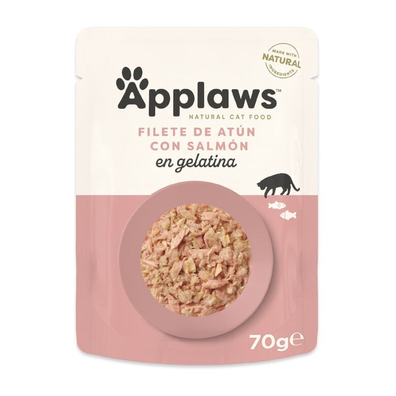 Applaws Cat Sobre 70 g Atún con Salmon en gelatina 70 g Comida húmeda para gatos natural grain free