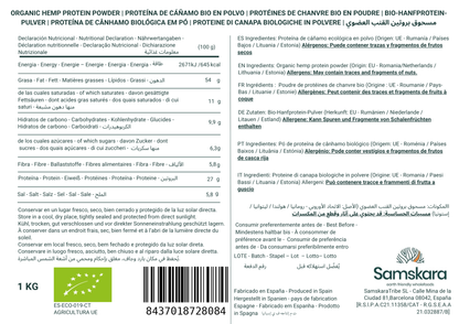 Proteína De Cáñamo Bio - 1kg | Proteína Vegetal Ecológica Vegana Para Batidos Y Repostería, Sin Azúcares Añadidos_1