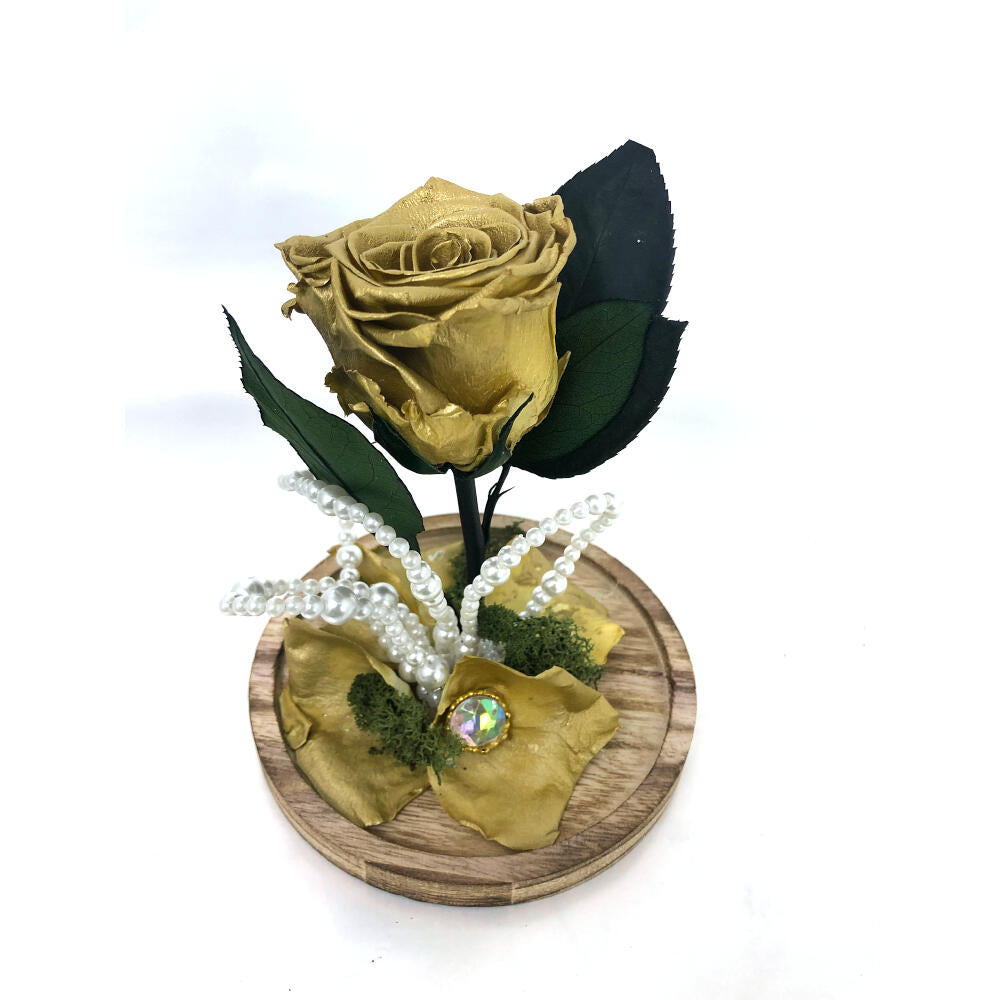 Mundo Eterno Rosa En Cúpula Oro 12x20cm_0