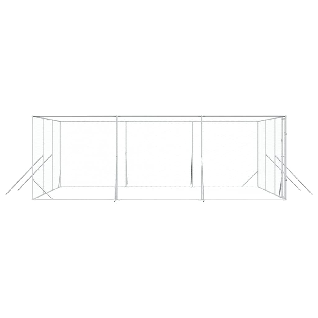 Perrera De Exterior Acero Galvanizado Plateado 6x6x2 M_5