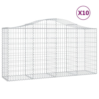Cestas De Gaviones 10 Uds Forma De Arco Hierro 200x50x100/120cm_0