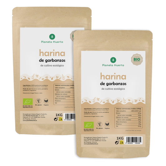 Pack 2x Harina de Garbanzos Sin Gluten ECO Planeta Huerto 1 kg