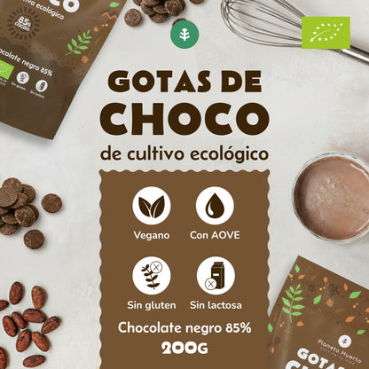Gotas de Chocolate 85% cacao ECO Planeta Huerto 200 g