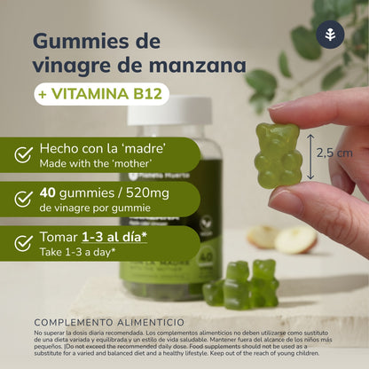 Gummies de Vinagre de Manzana sin filtrar Planeta Huerto 40 gominolas