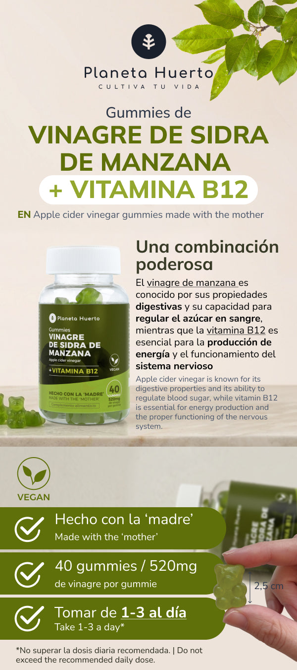Gummies de Vinagre de Manzana sin filtrar Planeta Huerto 40 gominolas