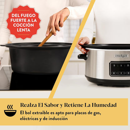 Crockpot Olla digital de cocción lenta digital Sizzle &amp; Stew 6.5 L CSC112X (Reacondicionado)