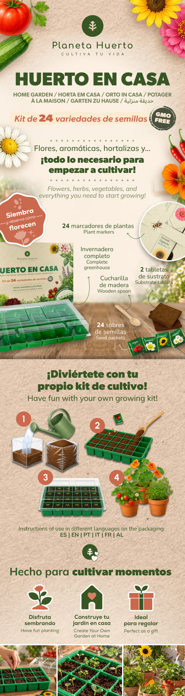 Huerto en Casa Kit de Cultivo Planeta Huerto