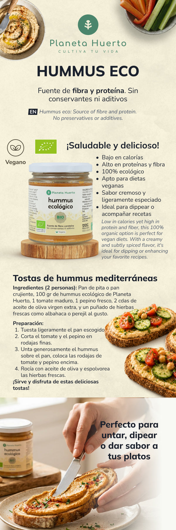 Hummus ECO Planeta Huerto 210 g