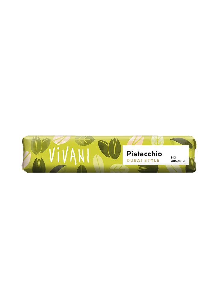 Pistacchio Dubai Style Barrita de Chocolate con Leche con Pistacho BIO Vivani 40 g