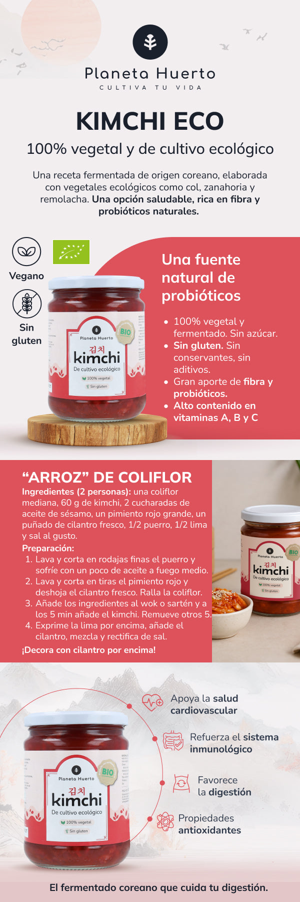 Pack 3x Kimchi ECO Planeta Huerto 420 g