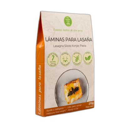 Láminas de Lasaña Pasta Konjac Sin Gluten The Konjac Shop 200g