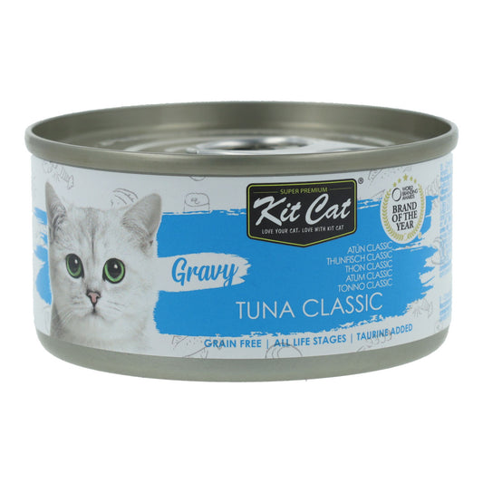 Kit Cat Lata Gravy - Atún Classic 70 g Comida húmeda para gatos en salsa