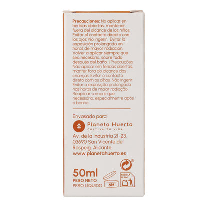 Crema de protección solar facial 100% mineral SPF50 Planeta Huerto 50 ml