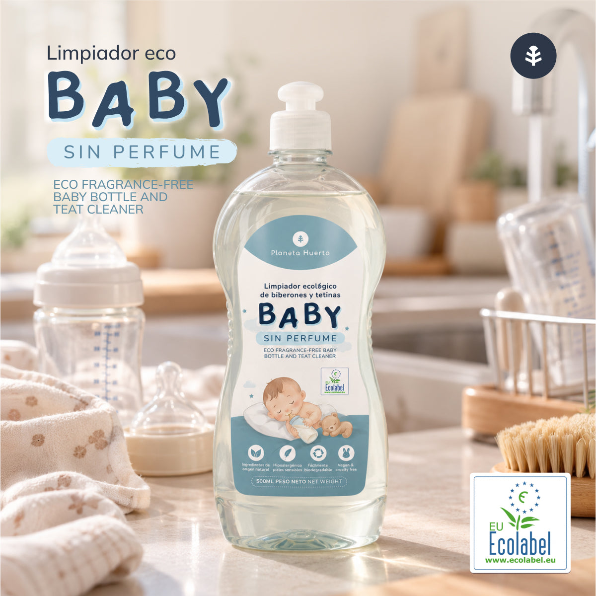 Baby Limpiador de biberones, tetinas y chupetes ECO Planeta Huerto 500 ml