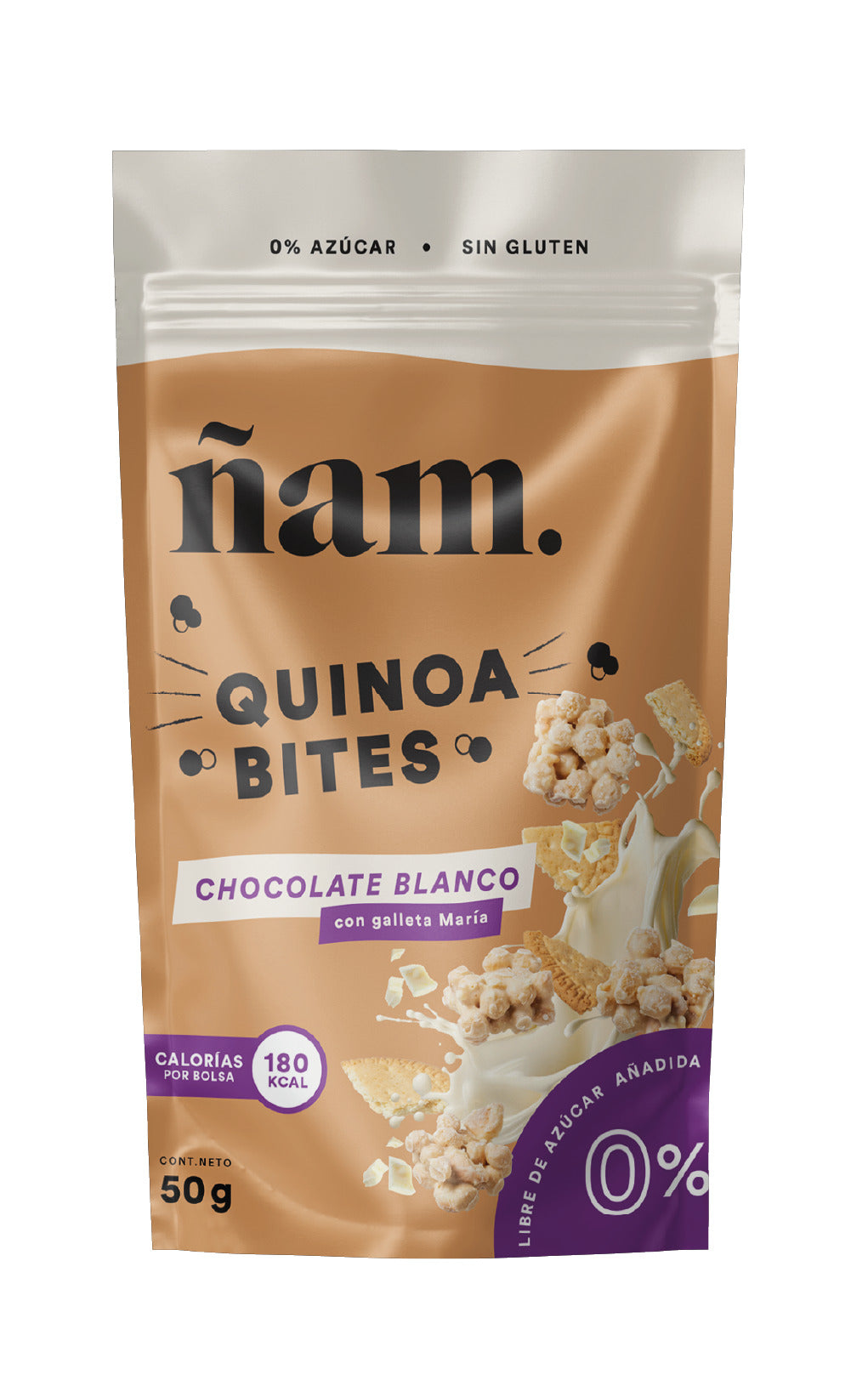 Snacks de Quinoa con Chocolate Blanco y Galleta Quinoa Bites 50 g