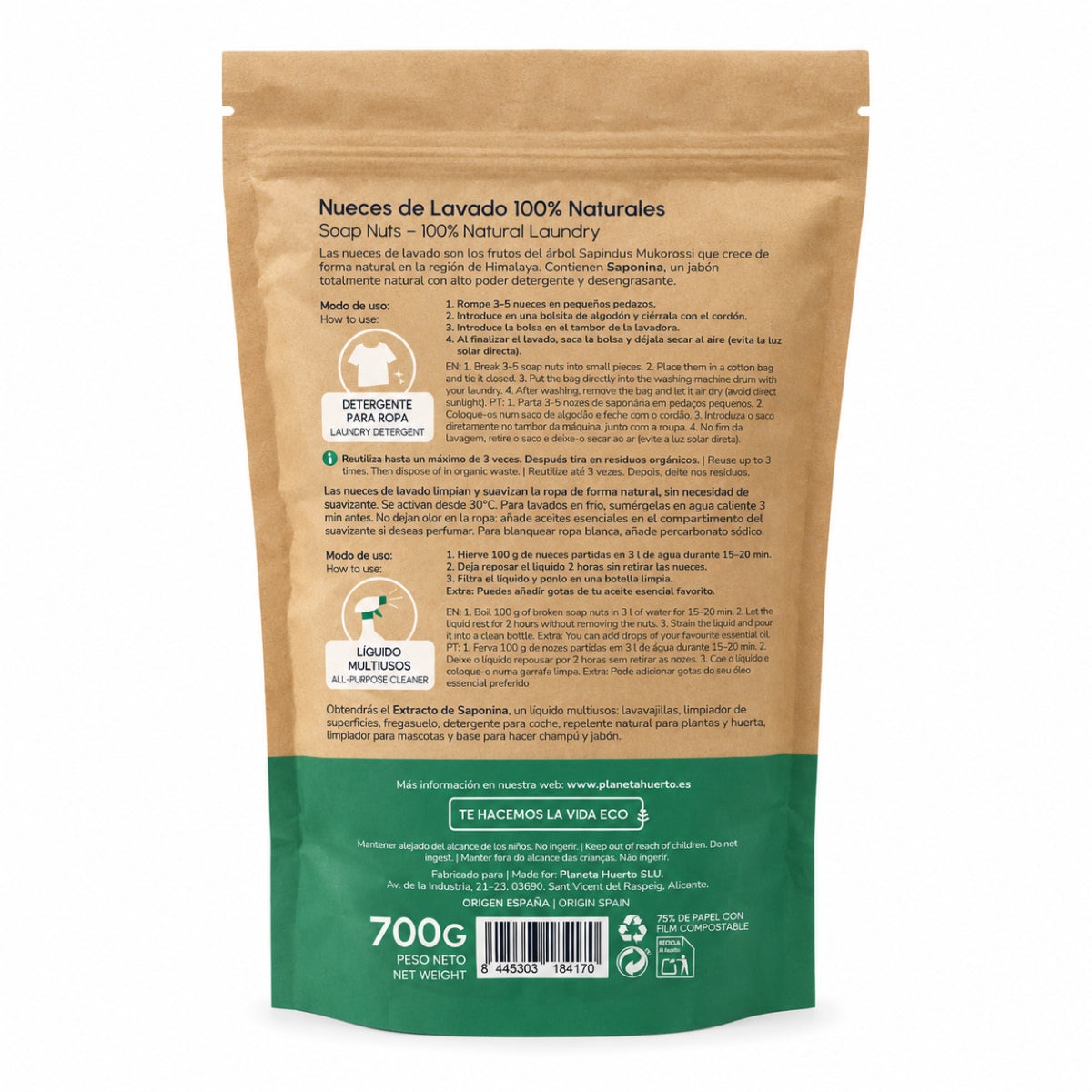 Nueces de Lavado Planeta Huerto 700 gr