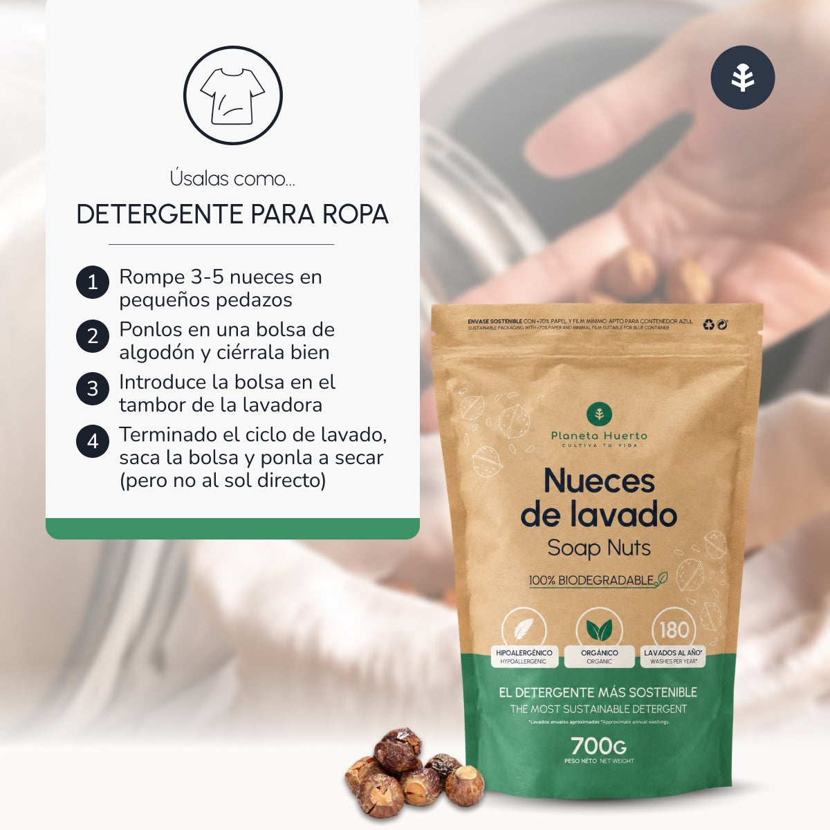 Nueces de Lavado Planeta Huerto 700 gr