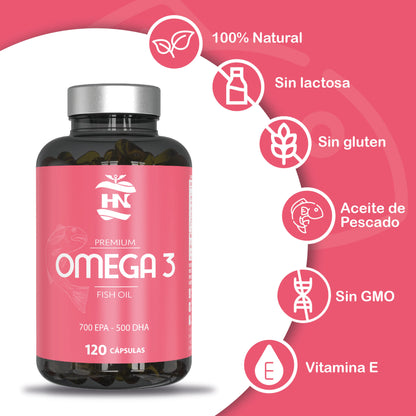 Omega 3 - 120 perlas blandas a base De Aceite de Pescado 2000mg - con 700mg Epa - 500mg Dha y Vitamina E_1