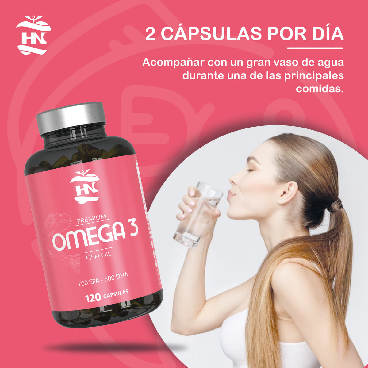 Omega 3 - 120 perlas blandas a base De Aceite de Pescado 2000mg - con 700mg Epa - 500mg Dha y Vitamina E_3