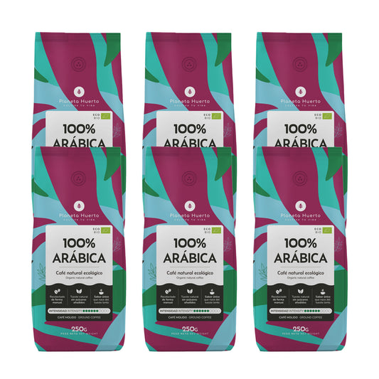 Pack 6x Café molido Eco 100% Arábica Planeta Huerto 250 g
