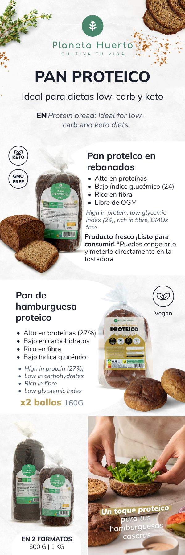 Pan proteico Planeta Huerto 1 kg