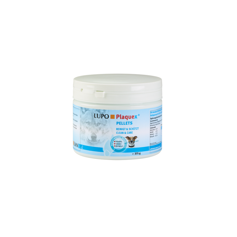 Lupo Plaquex Cuidado Bucodental 100% Natural para Perros Pellet 375 g
