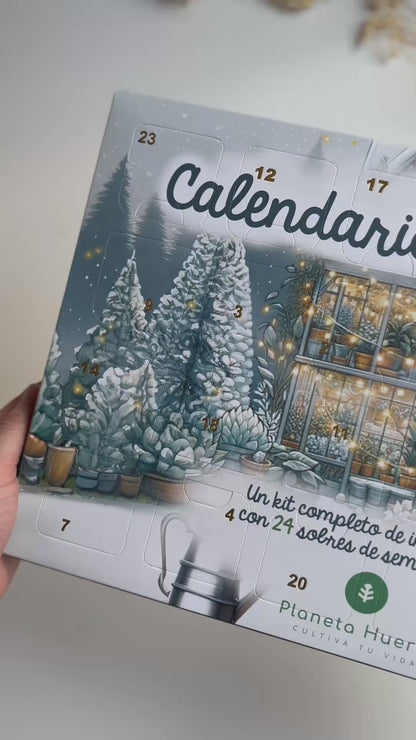 Calendario de Adviento Navideño con semillas y mini invernadero Planeta Huerto