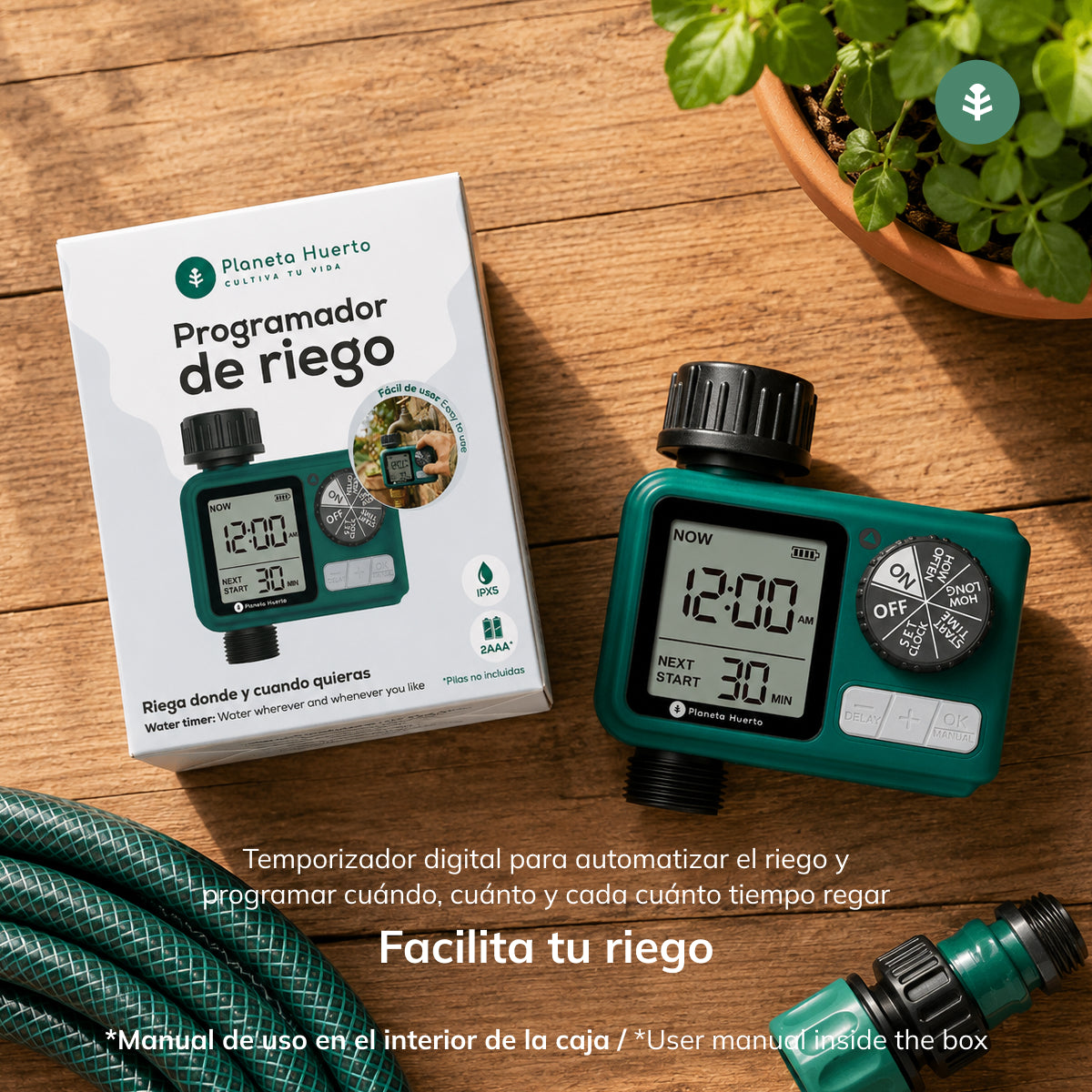 Programador de Riego Digital Planeta Huerto