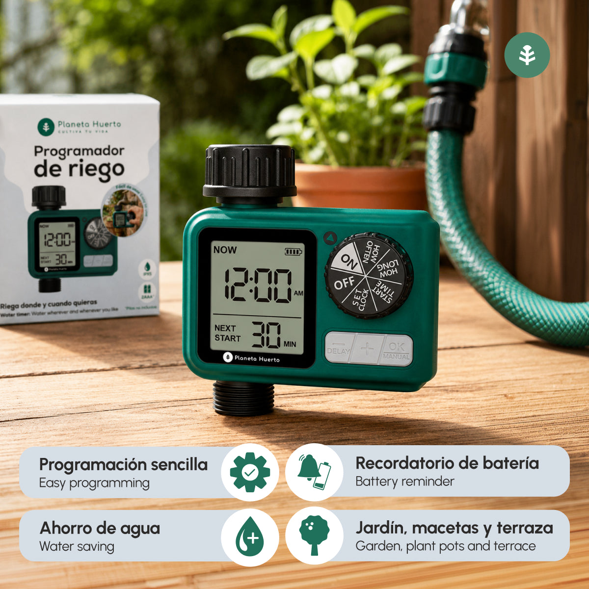Programador de Riego Digital Planeta Huerto