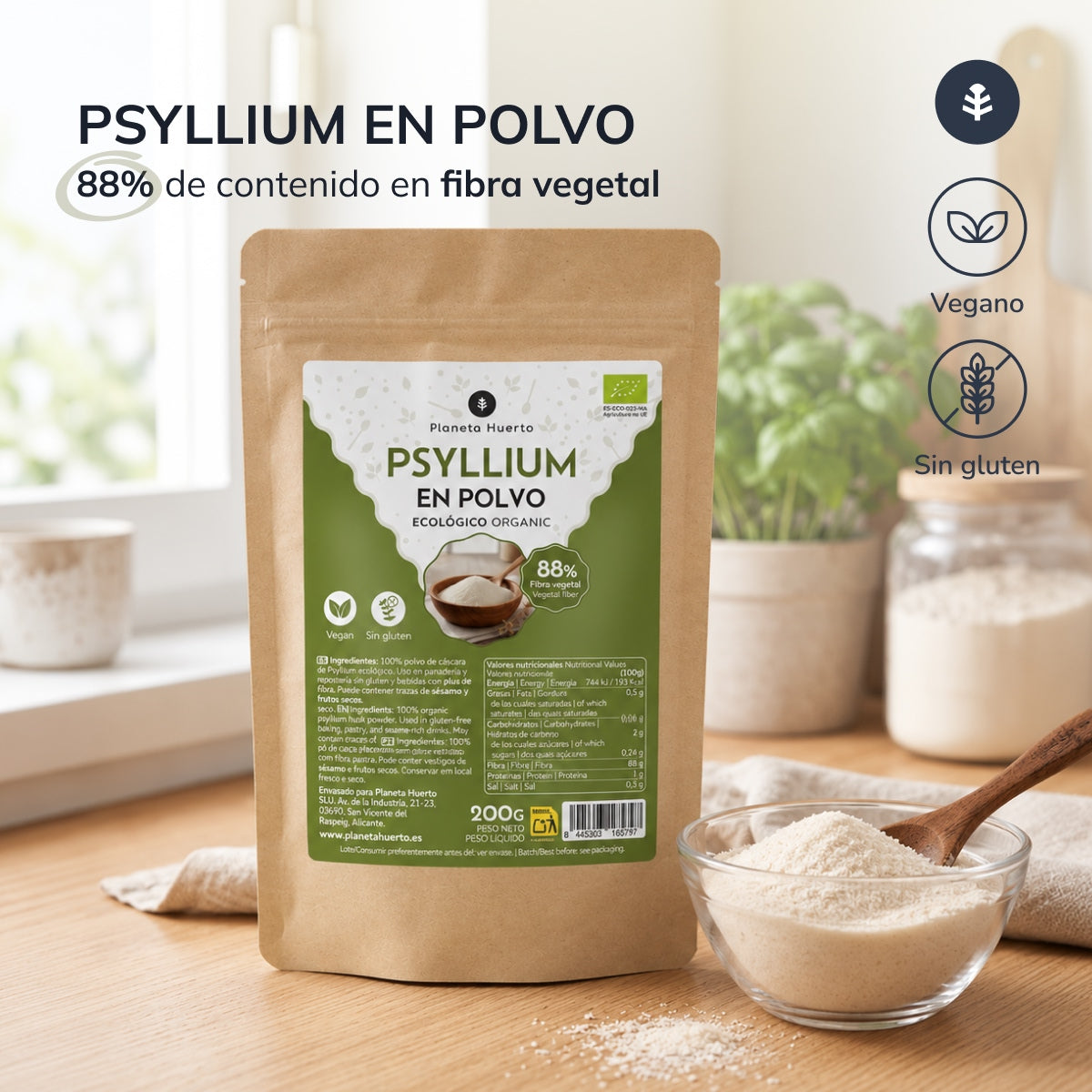 Psyllium en polvo Eco Planeta Huerto 200 g