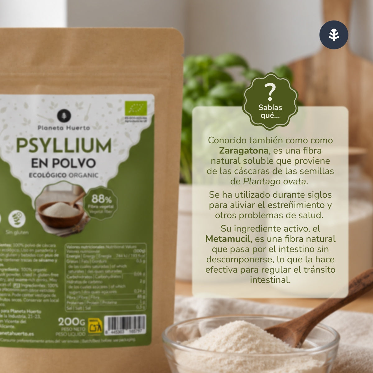 Psyllium en polvo Eco Planeta Huerto 200 g