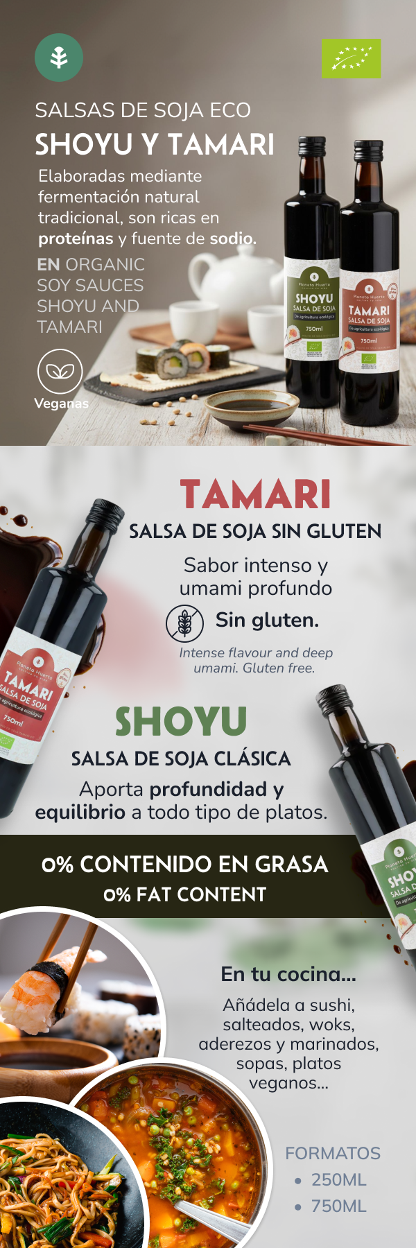 Salsa de soja Shoyu ECO Planeta Huerto 750 ml